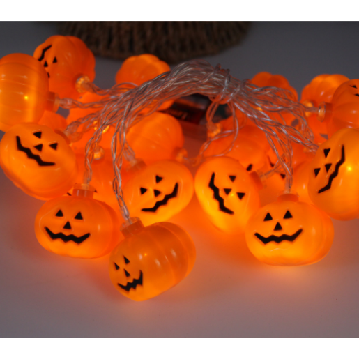 Halloween String Lights LED Outdoor Battery Operated with Pumpkin Bat Ghost Skull Eyeball Shapes