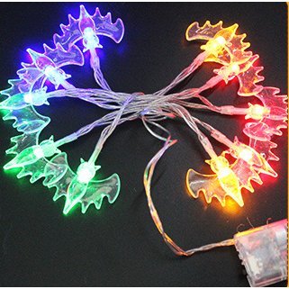Halloween String Lights LED Outdoor Battery Operated with Pumpkin Bat Ghost Skull Eyeball Shapes