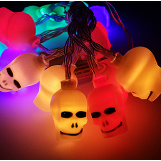 Halloween String Lights LED Outdoor Battery Operated with Pumpkin Bat Ghost Skull Eyeball Shapes