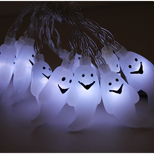 Halloween String Lights LED Outdoor Battery Operated with Pumpkin Bat Ghost Skull Eyeball Shapes