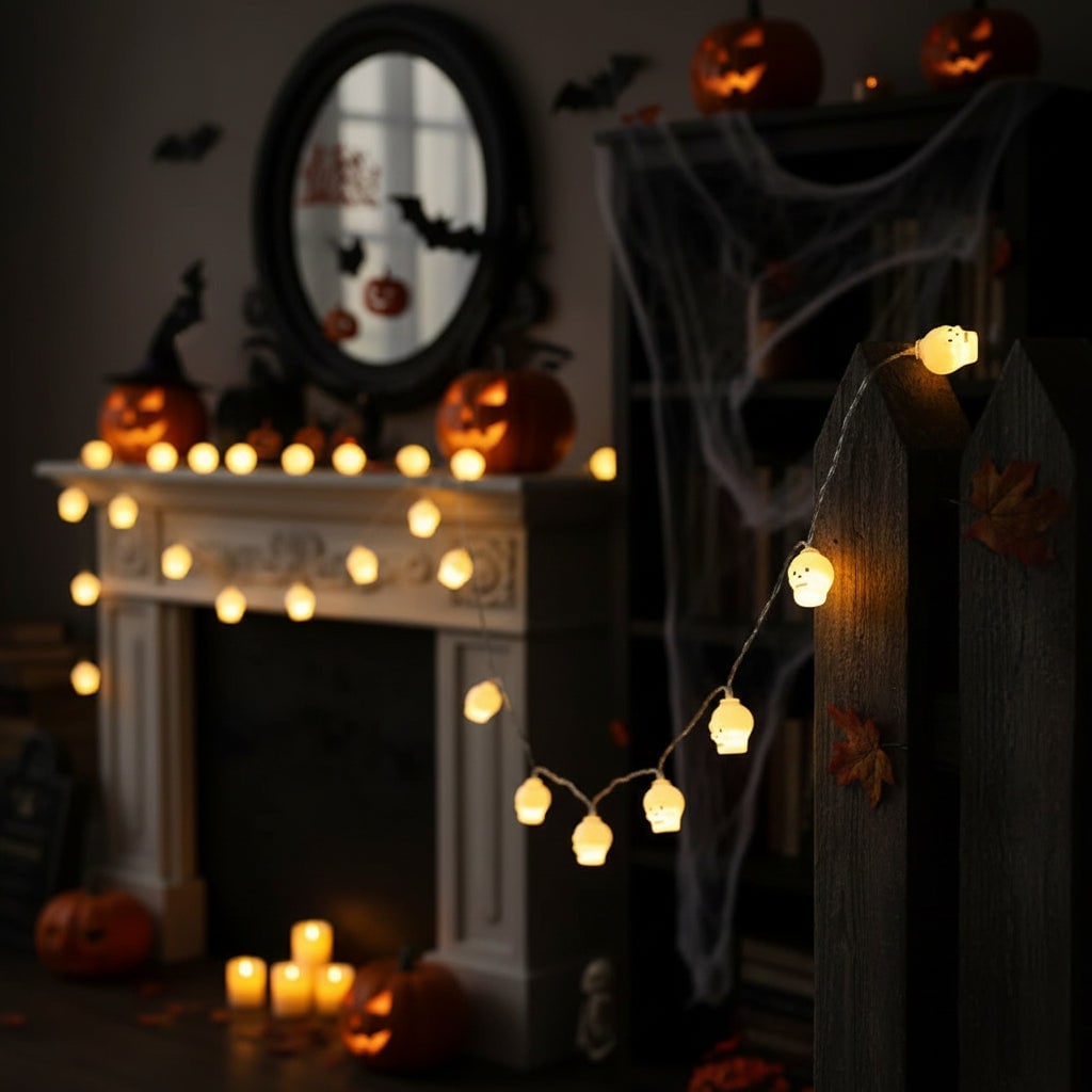 Halloween String Lights LED Outdoor Patio Decoration with Novelty Shapes for Party
