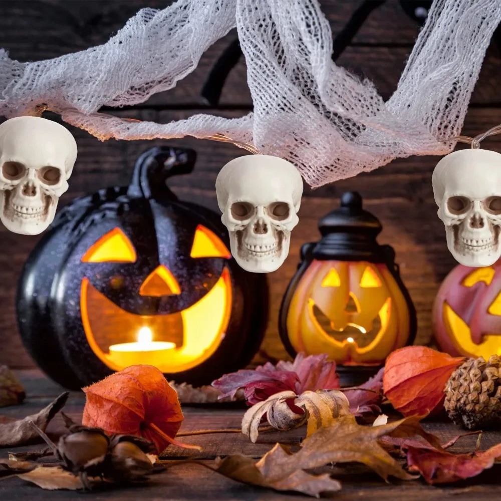 Halloween Sugar Skull Decorations and Mini Plastic with Realistic Details for Party