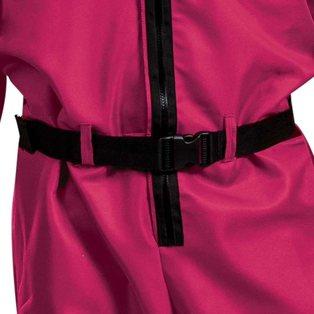 Halloween survival game Costume Hooded Jumpsuit with Full Face Mask and Belt