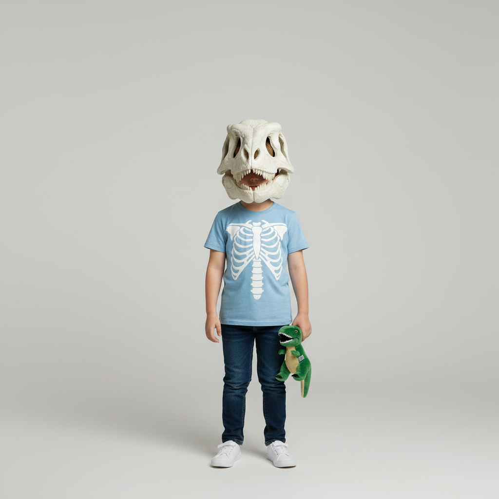 Halloween T Rex Dinosaur Skull Mask Costume and Inflatable Outfit