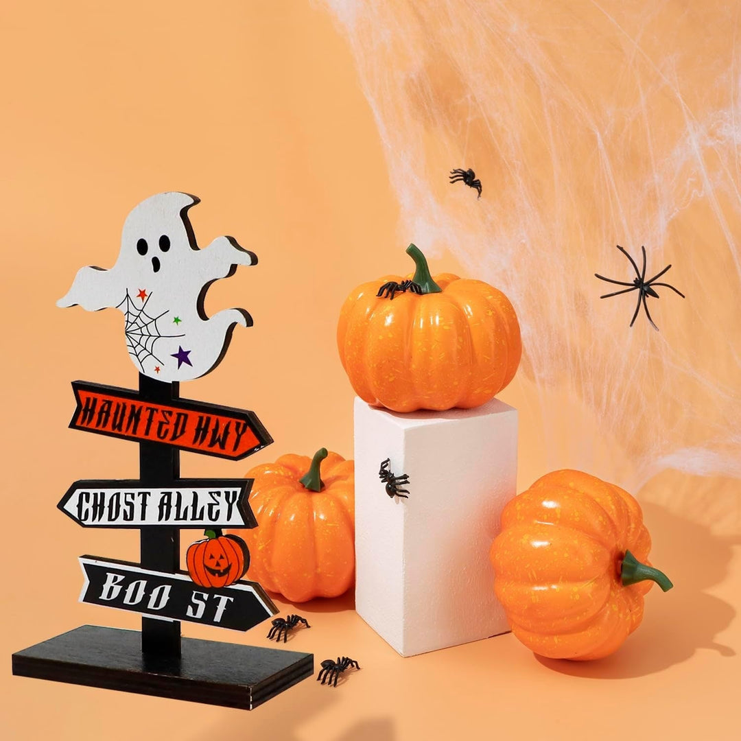 Halloween Table Decor Dining Room Wooden Directional Sign with and Toppers Tabletop Decoration