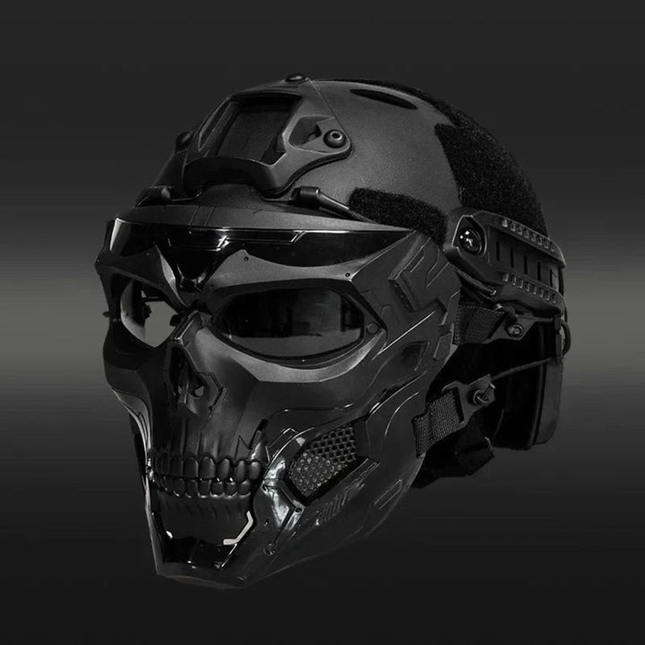 Halloween Tactical Skull Mask and Face with Integrated Goggles for Airsoft Paintball Costume Party