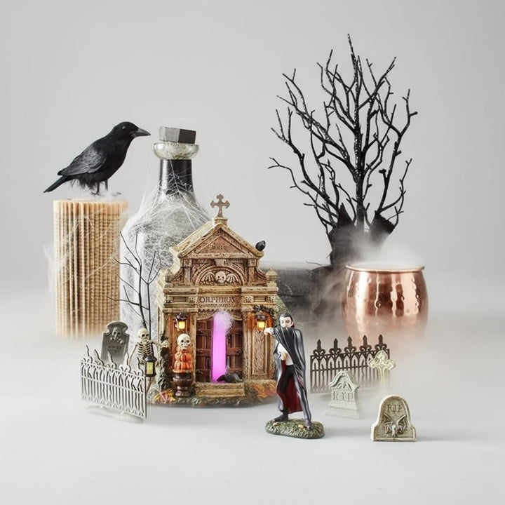 Halloween Tombstones and Yard Gravestones Set with Graveyard Decorations for Outdoor Display