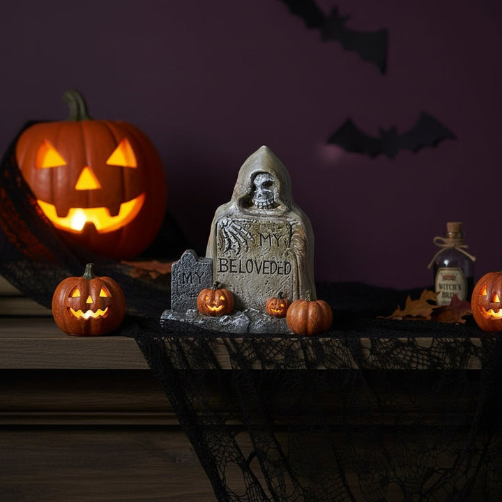 Halloween Tombstones Miniature Resin Grave Decorations for Party and Tabletop Display