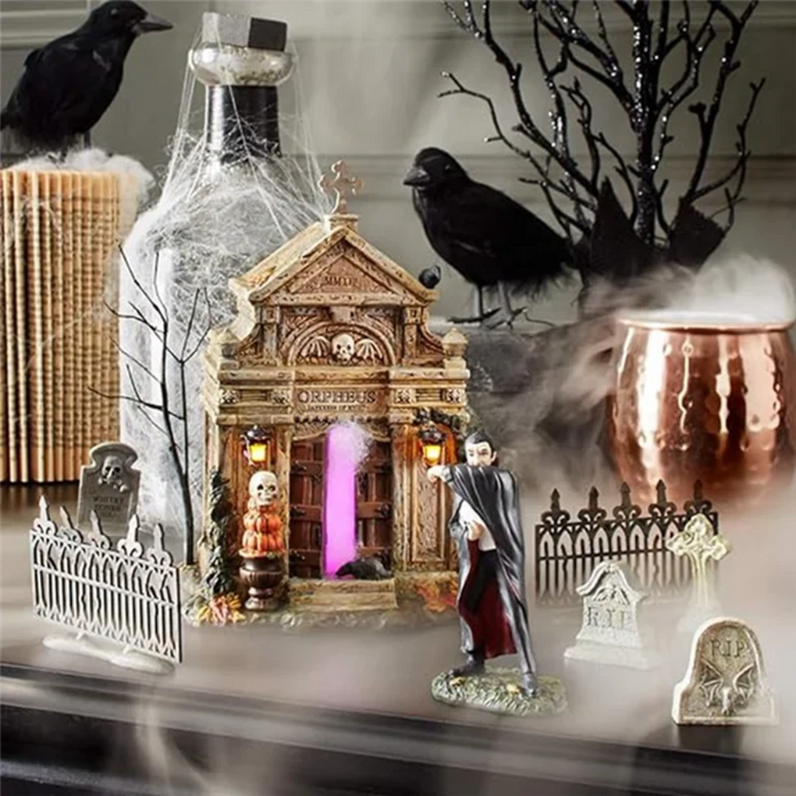 Halloween Tombstones Miniature Resin Grave Decorations for Party and Tabletop Display