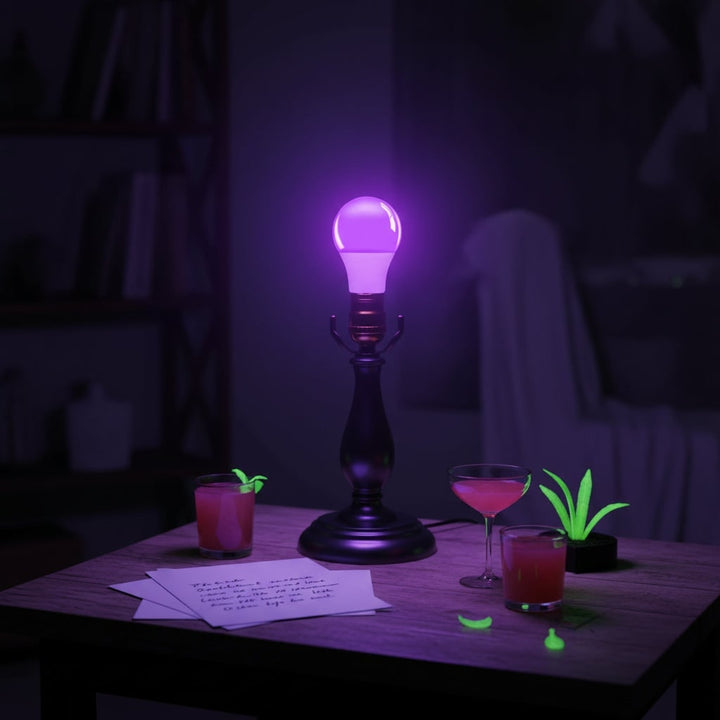Halloween UV Blacklight Bulb LED A19 Screw Base for Party Decoration and Spooky Glow Effect