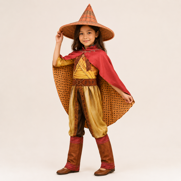 Halloween Warrior Princess Costume with Cape and for Party Dress-Up