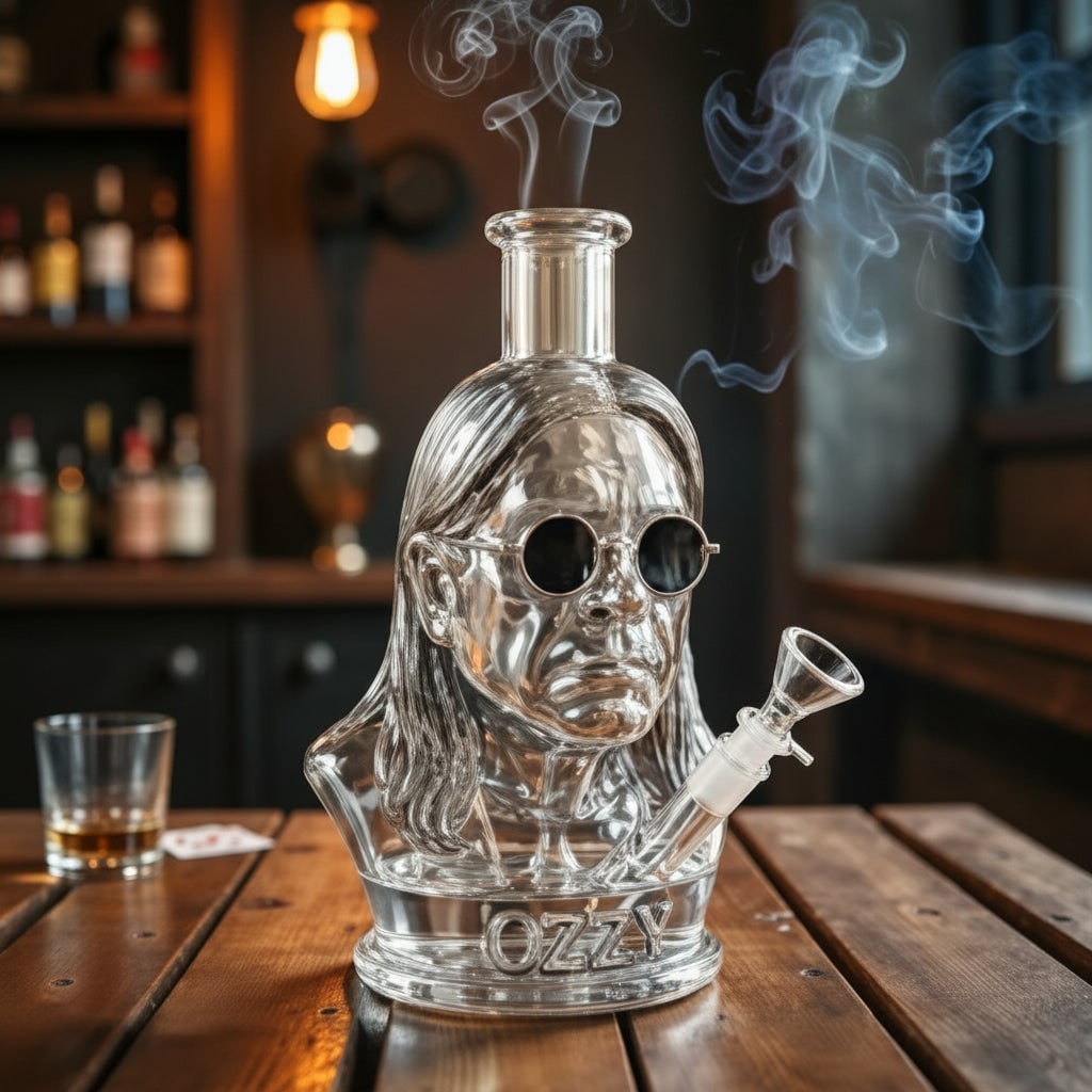 Halloween Water Pipe with Clear Glass Bust Portrait Design Party Decoration Finish