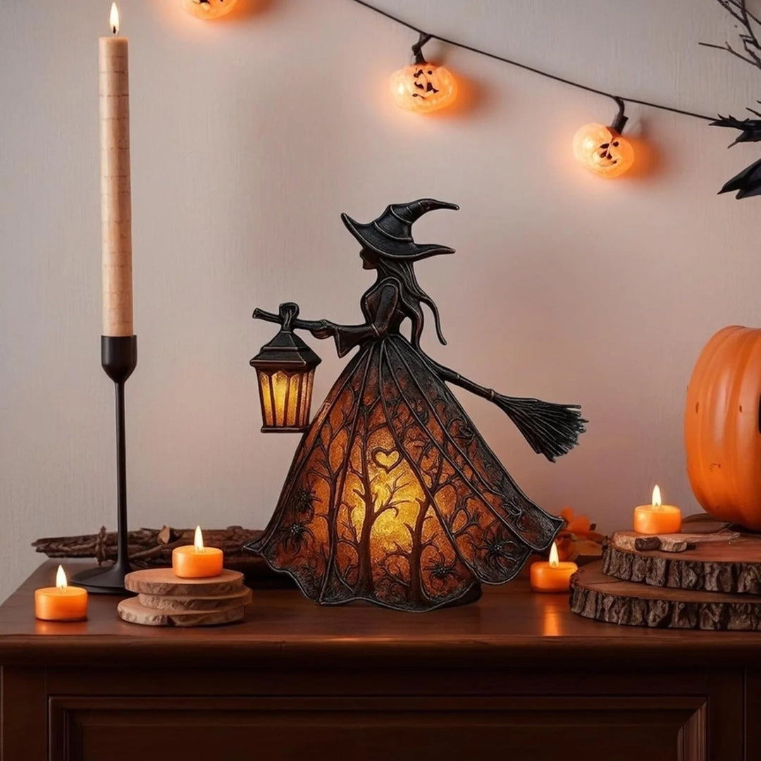 Halloween Witch Decorations Lamp with LED Light for Indoor Decor and Party Outdoor