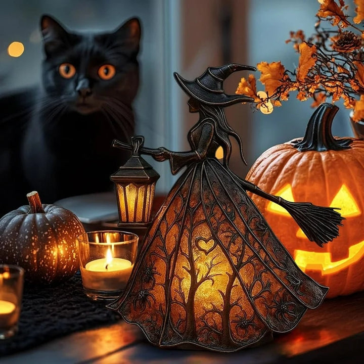 Halloween Witch Decorations Lamp with LED Light for Indoor Decor and Party Outdoor