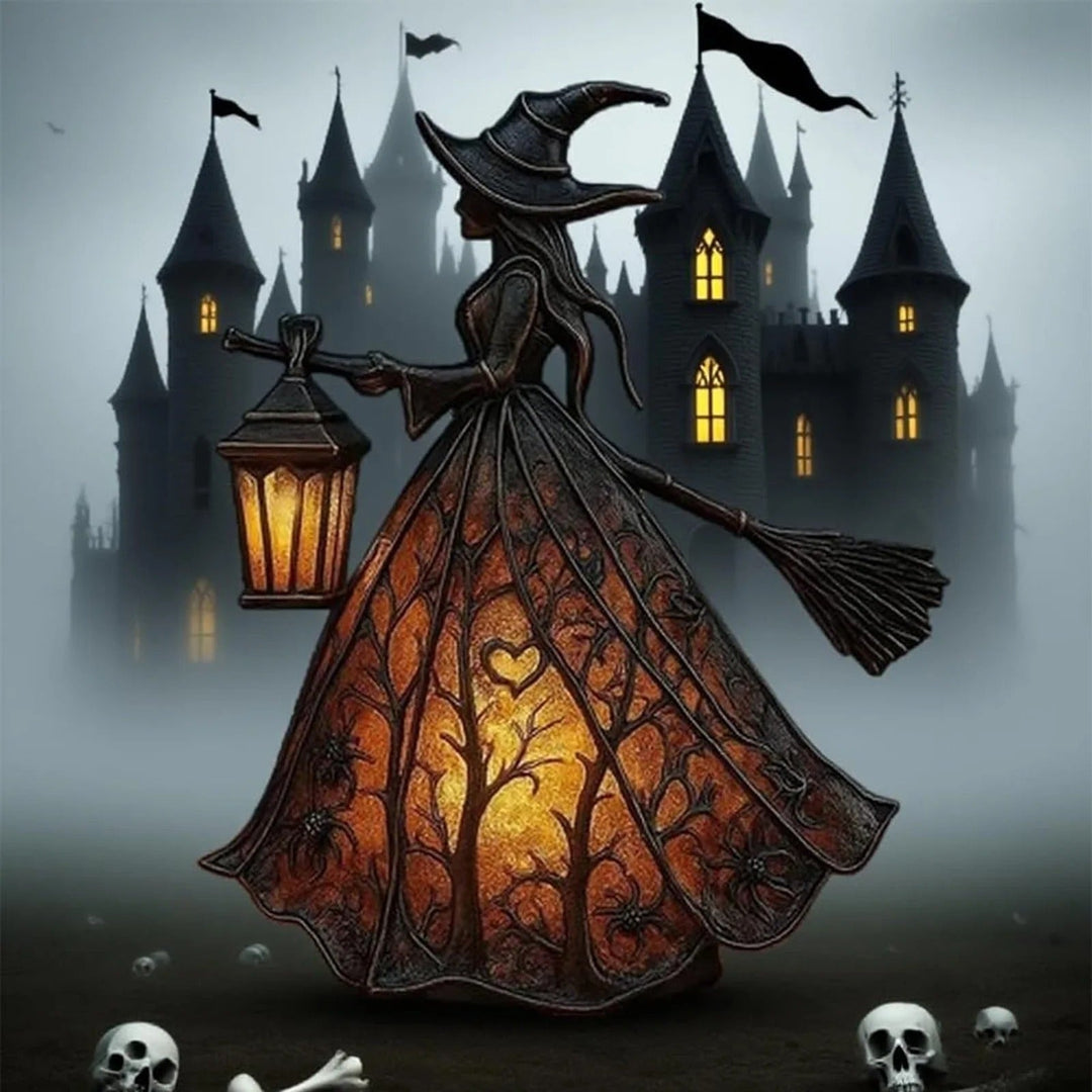 Halloween Witch Decorations Lamp with LED Light for Indoor Decor and Party Outdoor