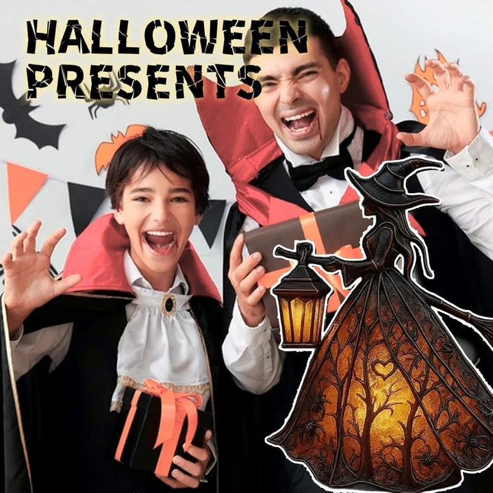 Halloween Witch Decorations Lamp with LED Light for Indoor Decor and Party Outdoor