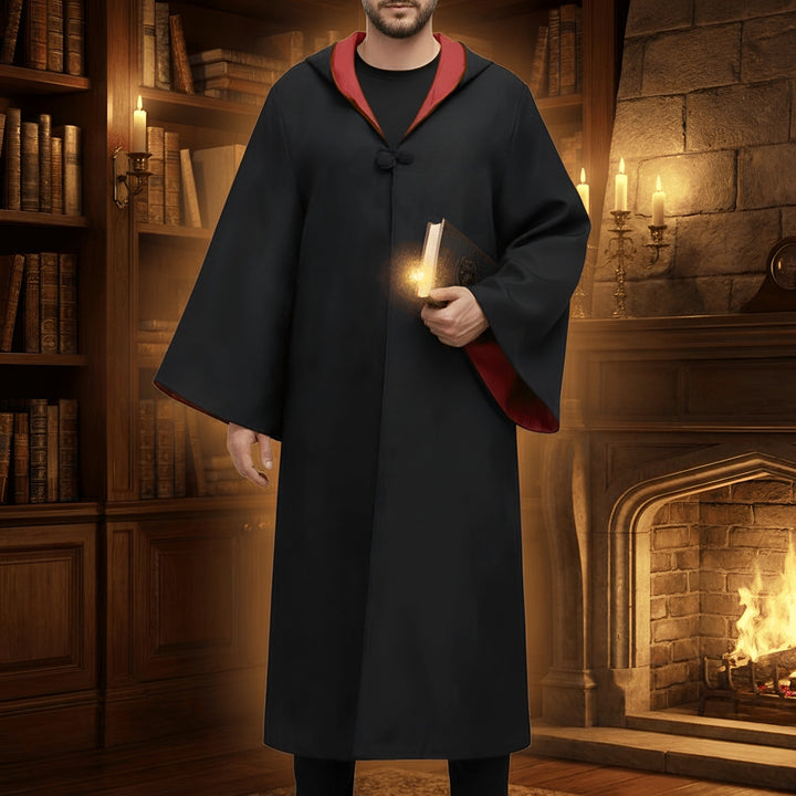 Halloween Wizard Costume Robe and Cloak with Hooded Design for Cosplay Party Outfit