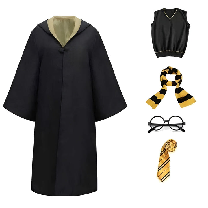 Halloween Wizard Costume Robe and Cloak with Hooded Design for Cosplay Party Outfit