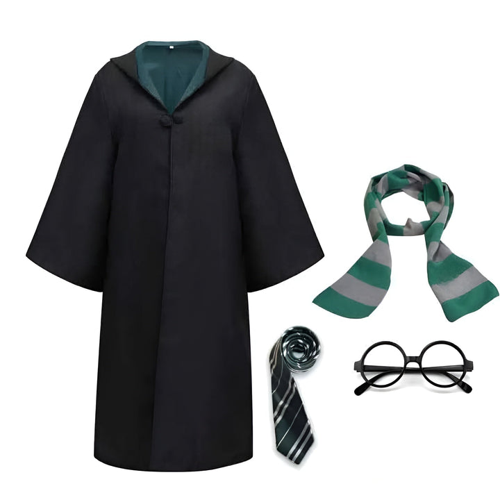 Halloween Wizard Costume Robe and Cloak with Hooded Design for Cosplay Party Outfit
