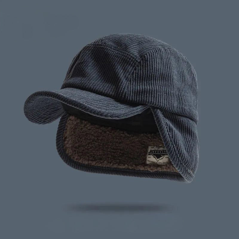 Corduroy Earflap Cap Winter Hat