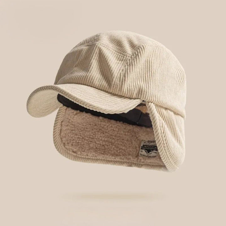 Corduroy Earflap Cap Winter Hat
