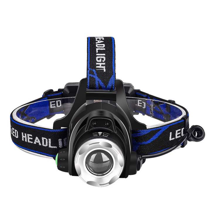 LED Headlamp with Zoom Focus and Rechargeable Battery Pack