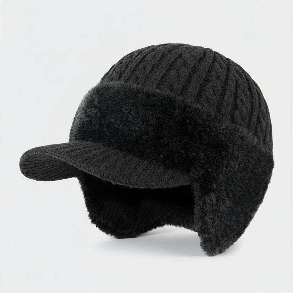 Trapper Hat with Ear Flaps and Wool Lining Winter Hat