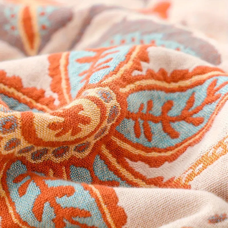 Cotton Throw Blanket Floral Pattern Sofa Cover Blanket