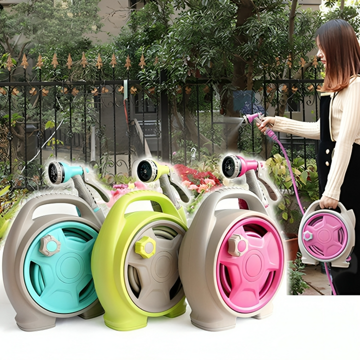 Retractable Garden Hose Reel with Lightweight Sprayer