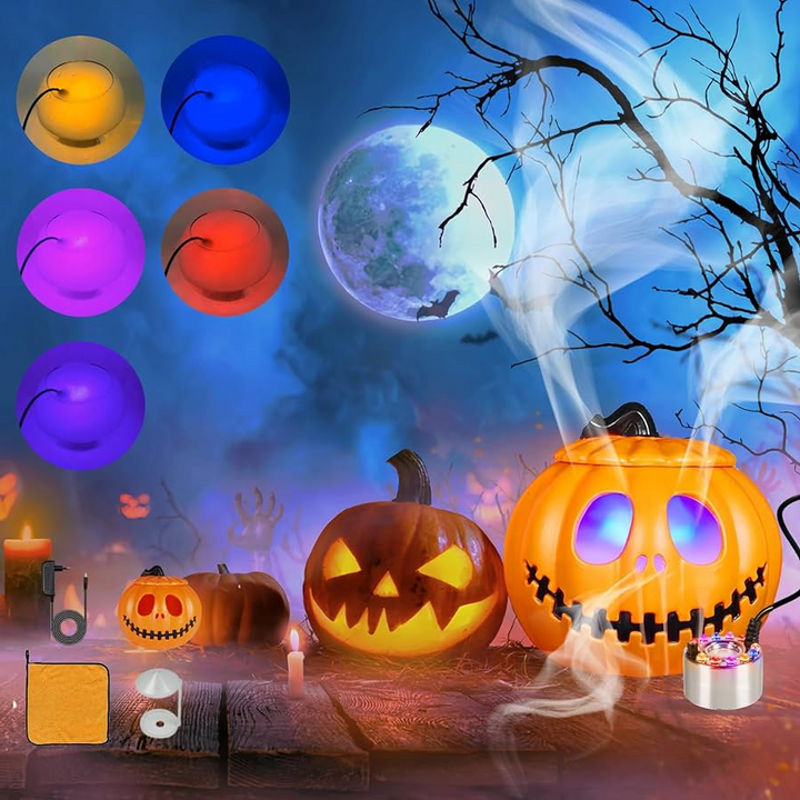 LED Fogger Machine Mist Maker with Color-Changing Light Fixture