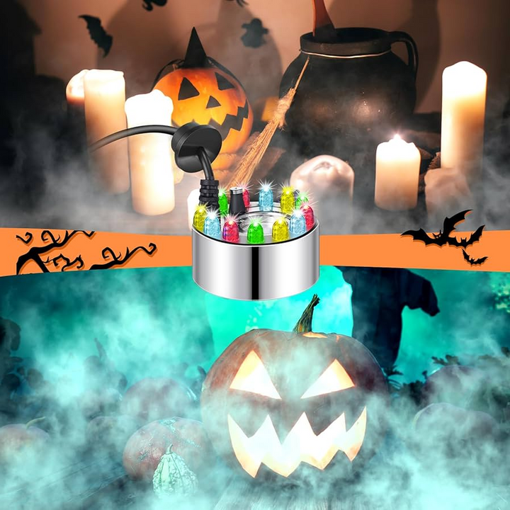 LED Fogger Machine Mist Maker with Color-Changing Light Fixture