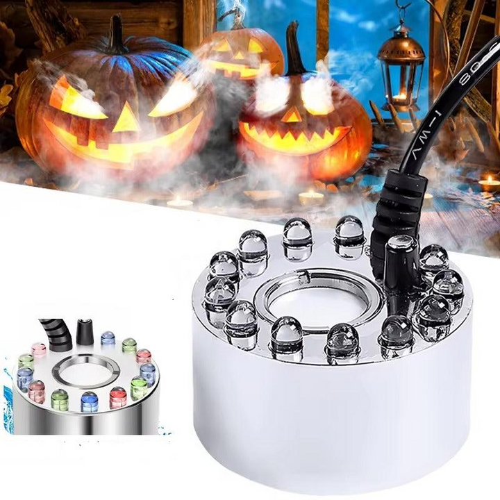 LED Fogger Machine Mist Maker with Color-Changing Light Fixture