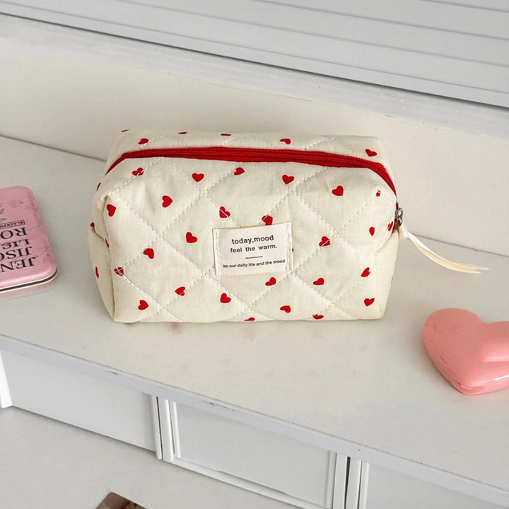 3 Piece Quilted Makeup Bag Set Travel Cosmetic Organizer Pouches