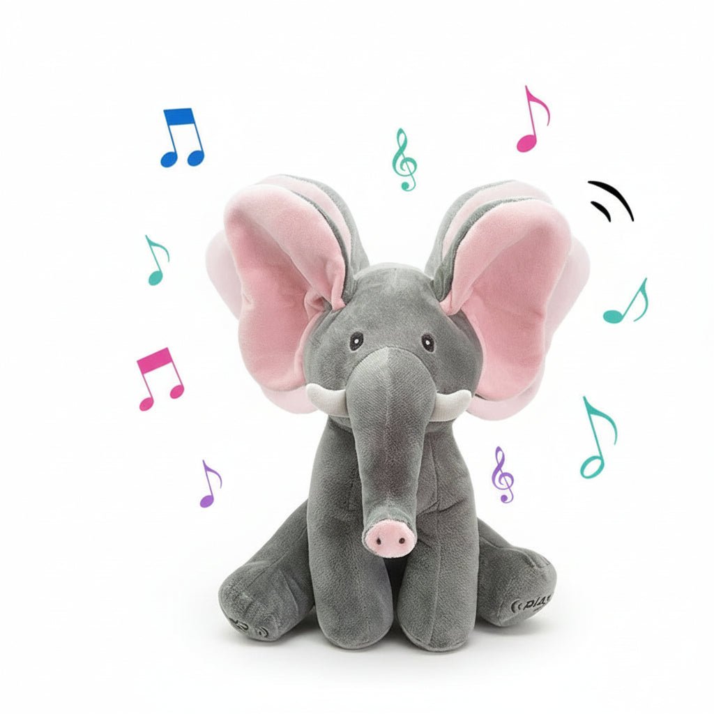 Elephant Plush Toy Interactive Peekaboo Tummy Time Baby Toy