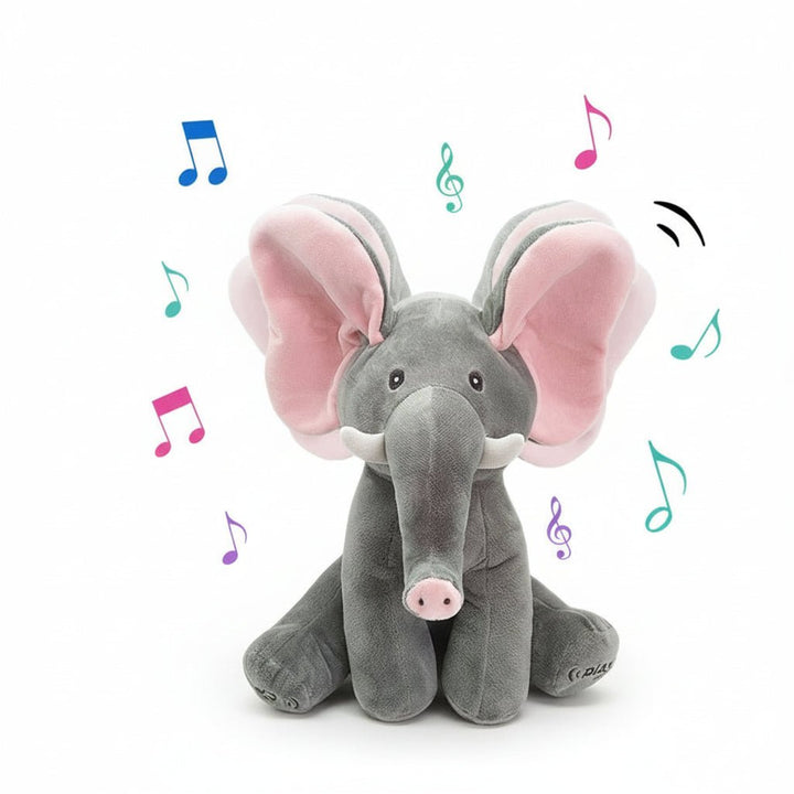 Elephant Plush Toy Interactive Peekaboo Tummy Time Baby Toy