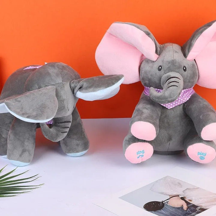 Elephant Plush Toy Interactive Peekaboo Tummy Time Baby Toy
