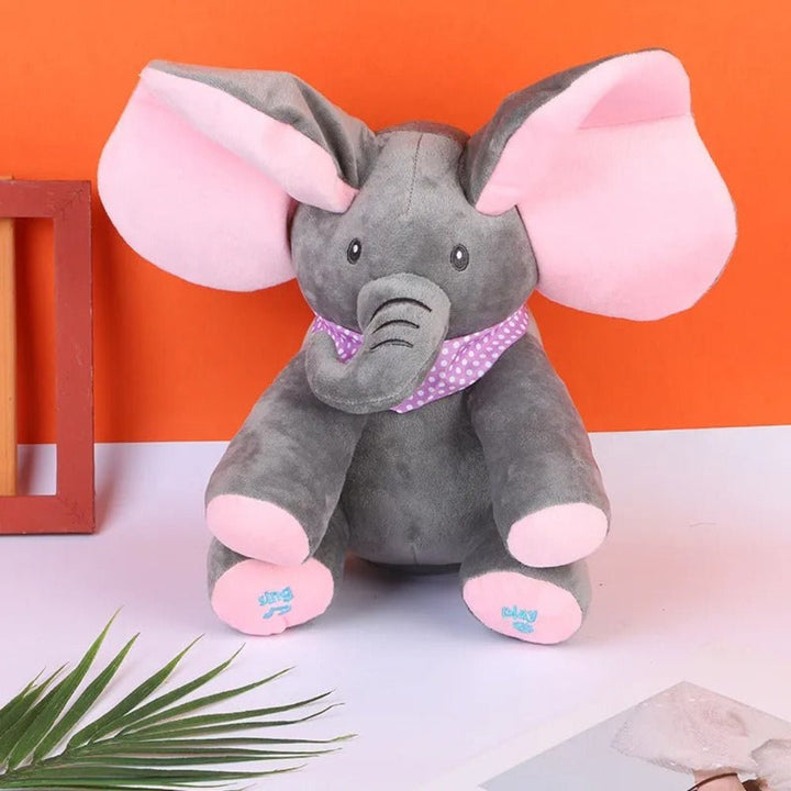 Elephant Plush Toy Interactive Peekaboo Tummy Time Baby Toy