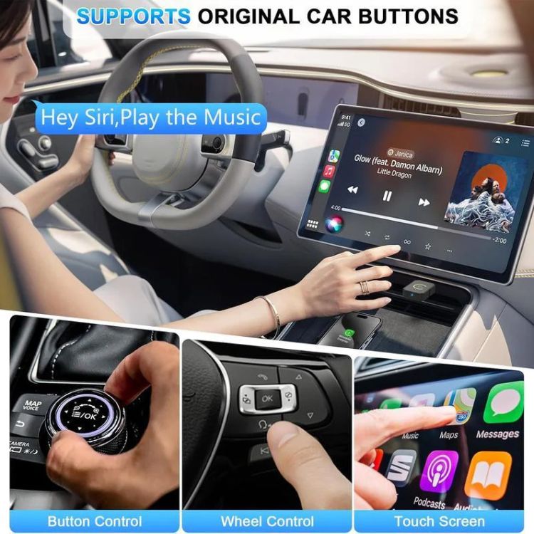 Wireless CarPlay Adapter Mini Compact USB Dongle for Car Integration