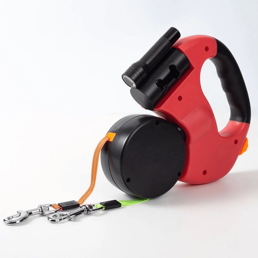 Double Dog Leash with LED Light Attachment