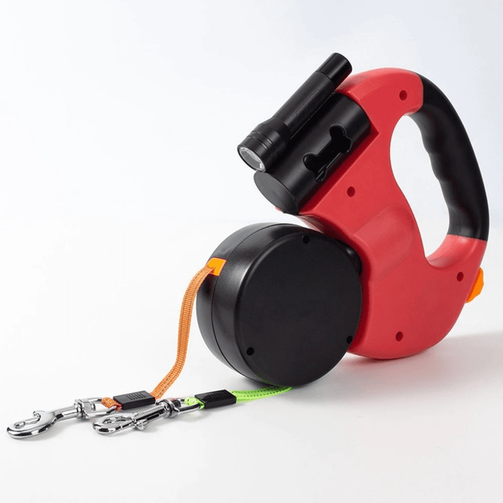 Double Dog Leash with LED Light Attachment