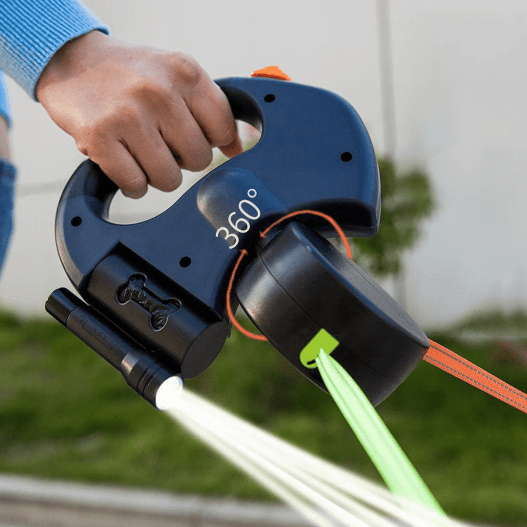 Double Dog Leash with LED Light Attachment