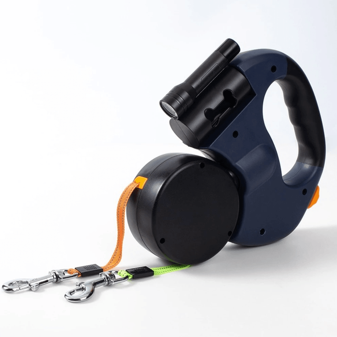 Double Dog Leash with LED Light Attachment