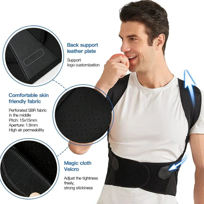 Posture Corrector Back Support Brace Adjustable Strap Belt