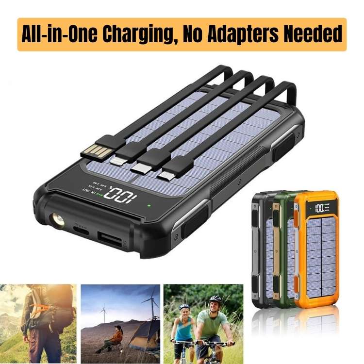 Solar Power Bank Portable Charger 200000mAh