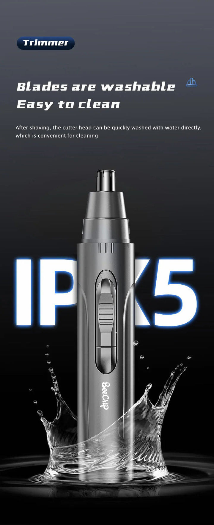 Nose and Ear Hair Trimmer Rechargeable Electric Personal Grooming Tool