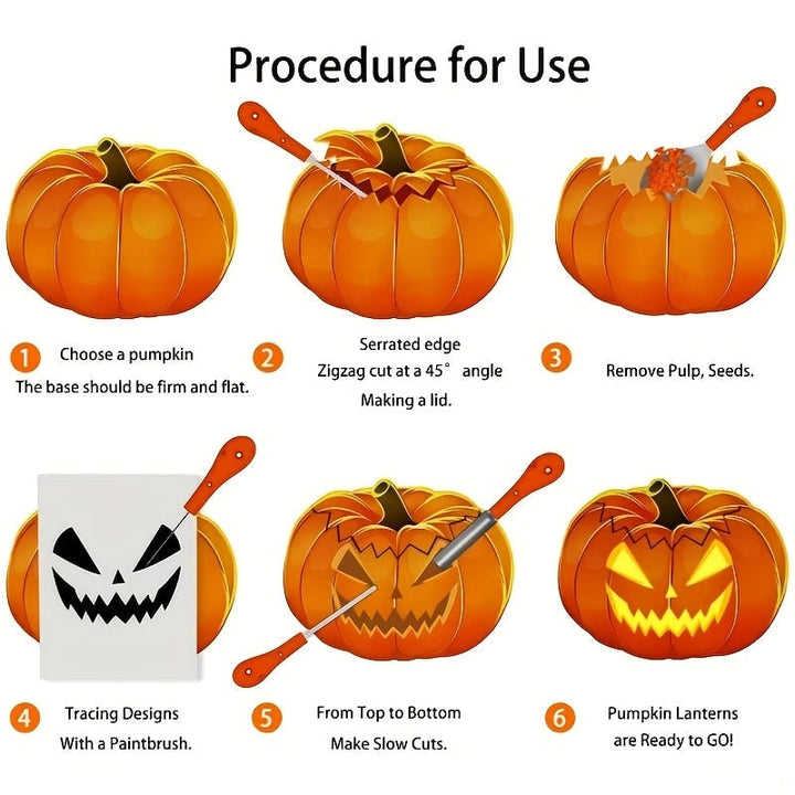 Pumpkin Carving Kit and Tools Set with Stainless Steel Blades and Supplies for Halloween