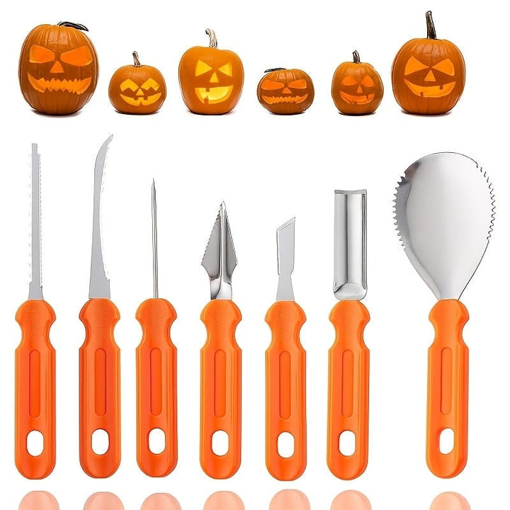 Pumpkin Carving Kit and Tools with Stainless Steel Saw Knife and 7-Piece Supplies Set