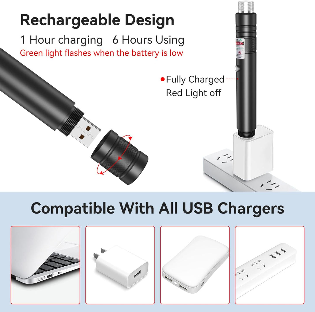 Rechargeable Laser Pointer Pen Torch