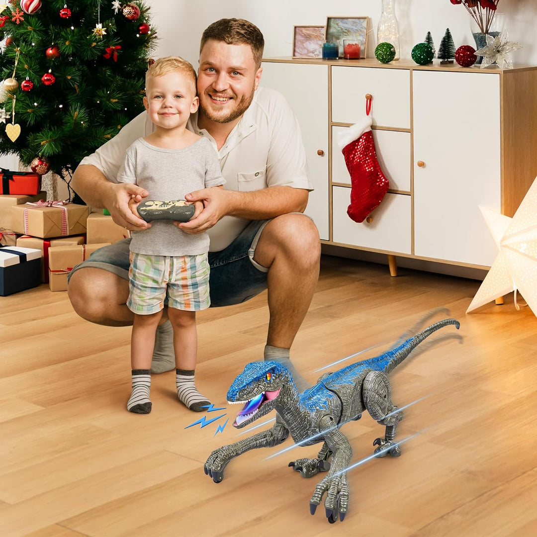 Remote Control Walking Dinosaur Toy Figure Light-Up RC Raptor