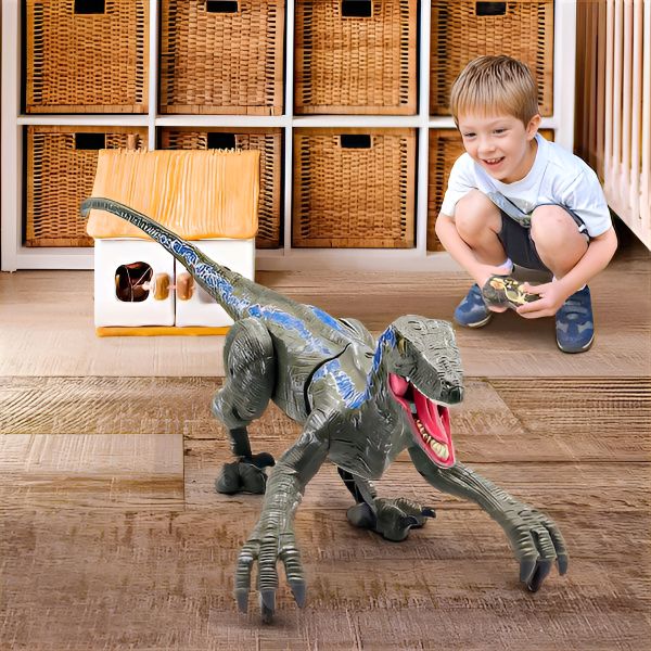 Remote Control Walking Dinosaur Toy Figure Light-Up RC Raptor